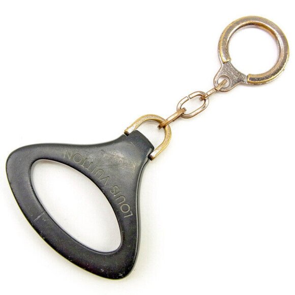 Louis Vuitton key ring Key holder Black Silver Woman unisex Authentic Used